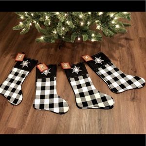Snowflake B & W Stockings -set of 8 total